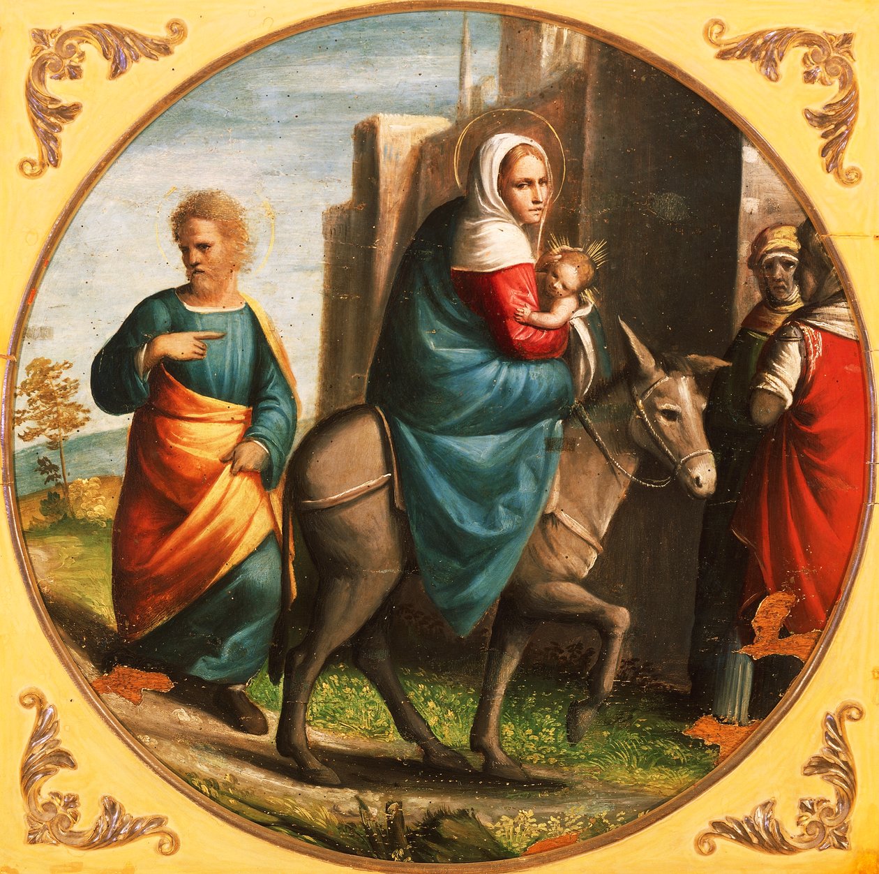 Tillbaka från flyg till Egypten av Ortolano (c.1488 c.1525)