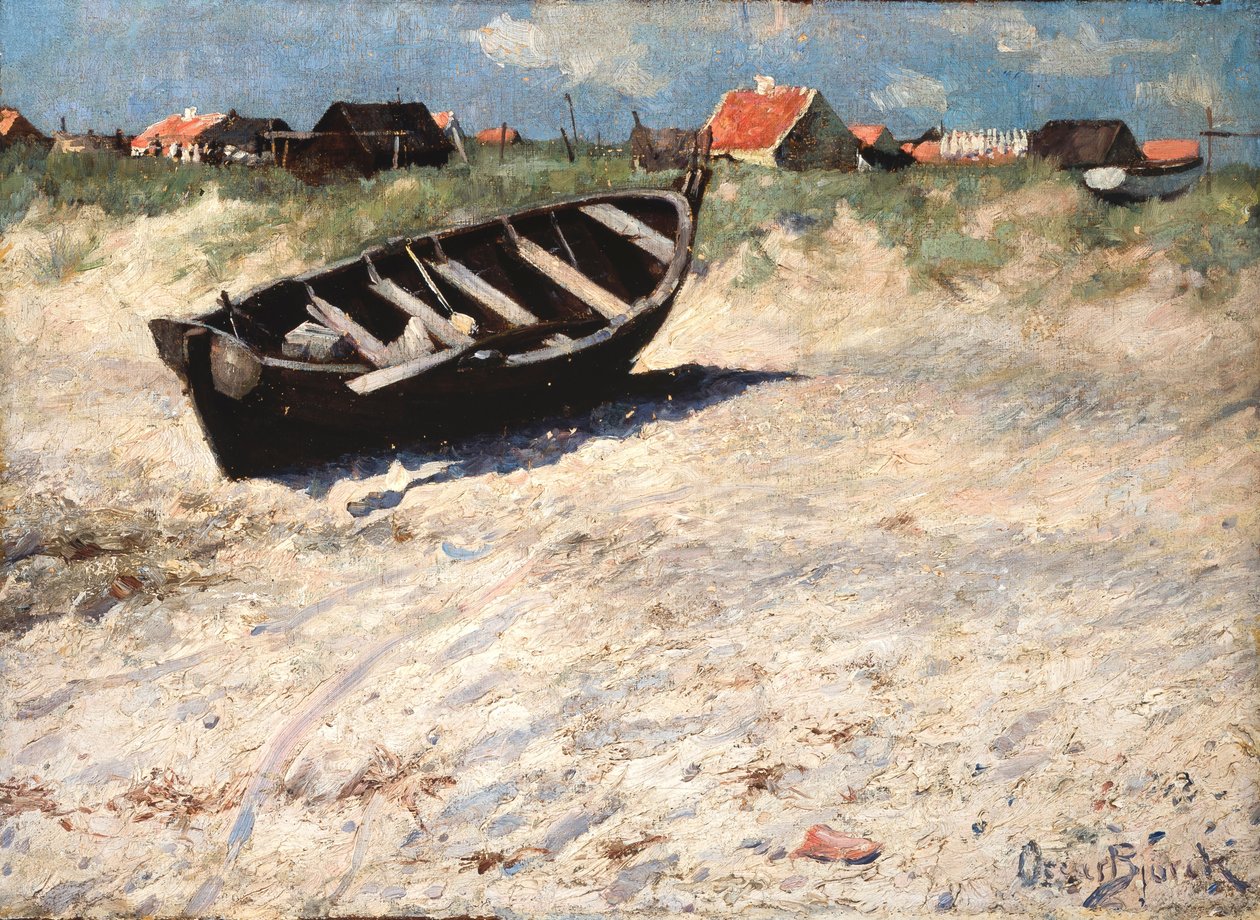 Boat at Skagens South Beach av Oscar Gustaf Bjorck