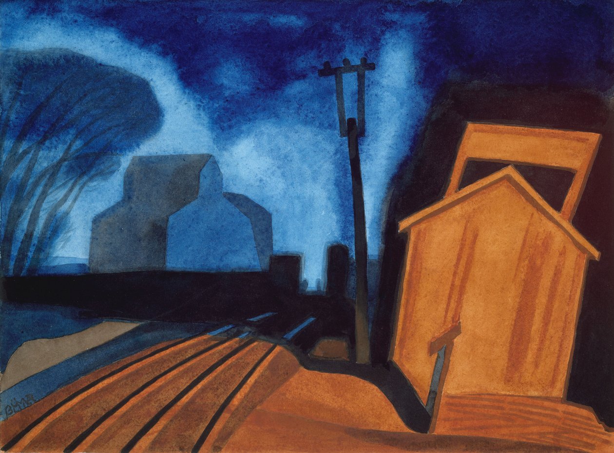 Flag Station, Elizabeth, New Jersey, 1925 av Oscar Florianus Bluemner