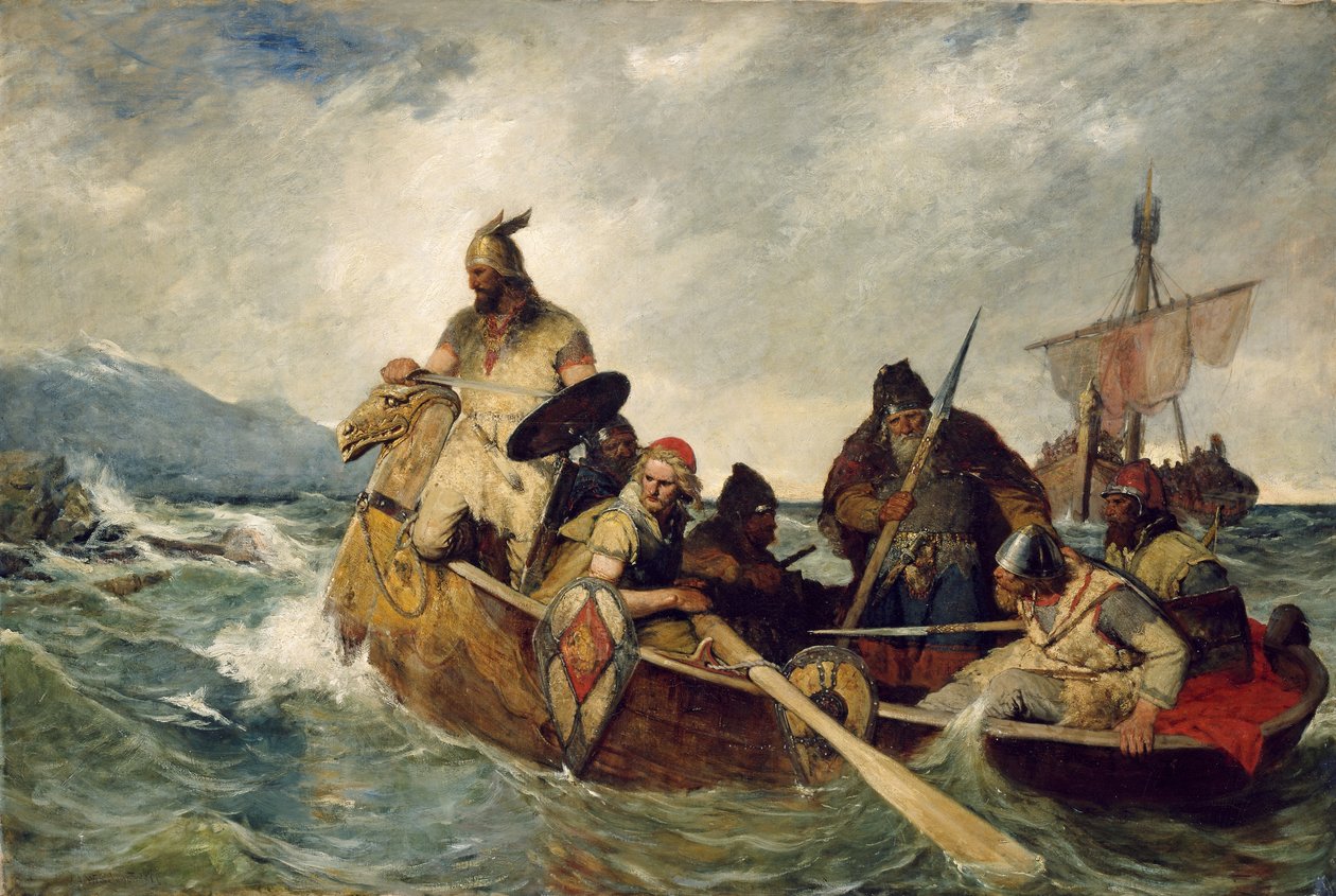 Norrmännen landar på Island, år 872 av Oscar Wergeland