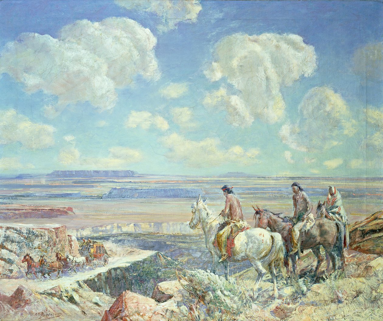 Indian Watch (olja på duk) av Oscar Edward Berninghaus