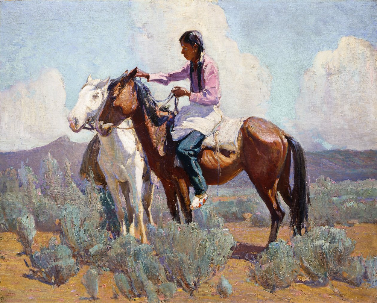 Indian till häst av Oscar Edward Berninghaus