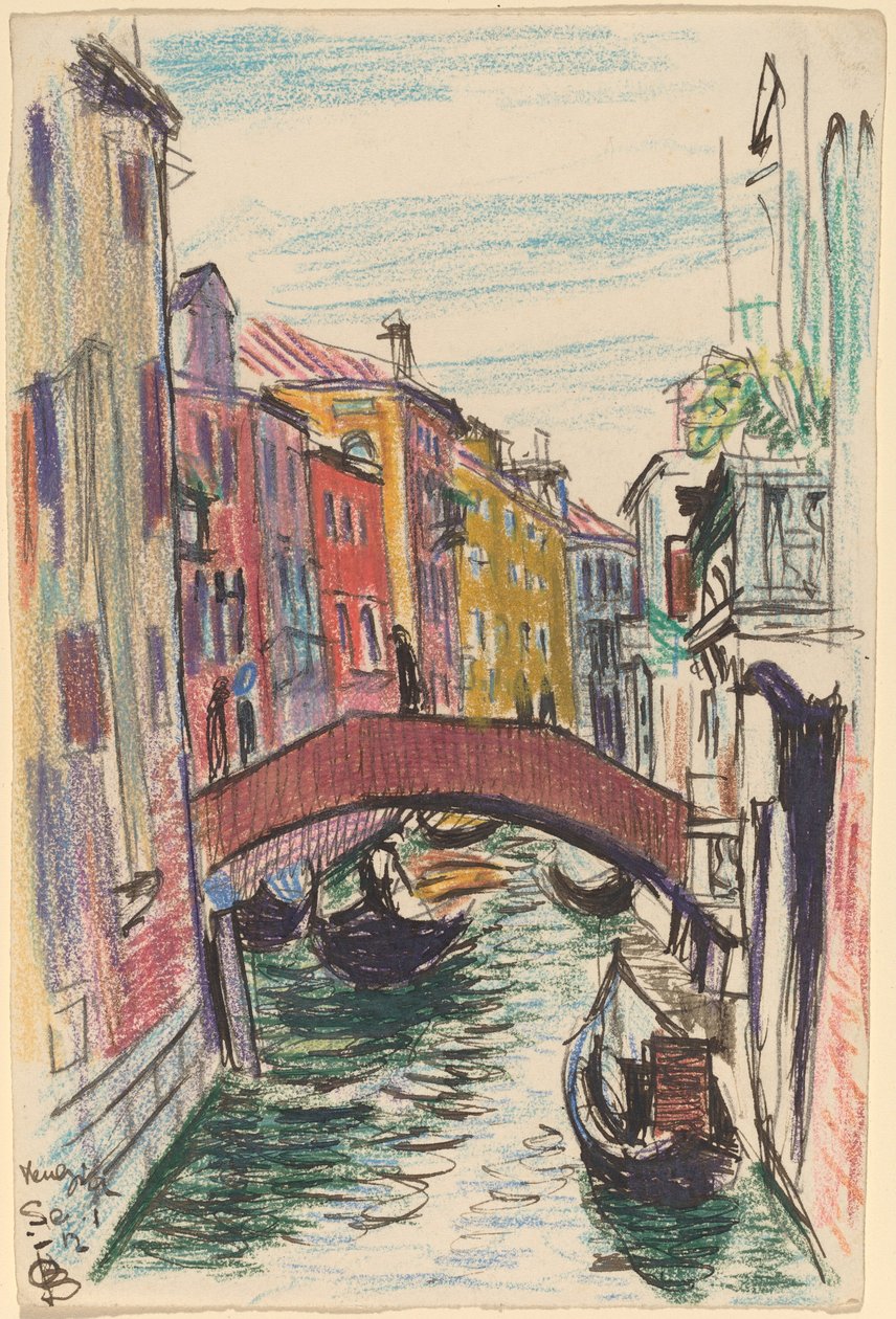 Kanal, Venedig av Oscar F. Bluemner