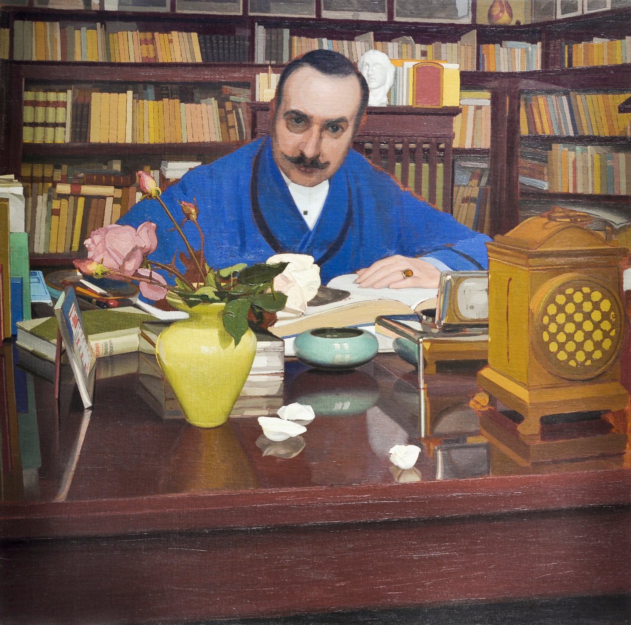 Ugo Ojetti i arbetsrummet, ca 1908-09 (olja på duk) av Oscar Ghiglia