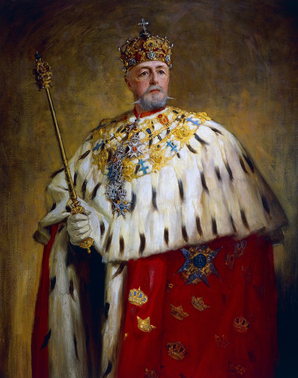 Porträtt av Oscar II (olja på duk) av Oscar Gustaf Bjorck