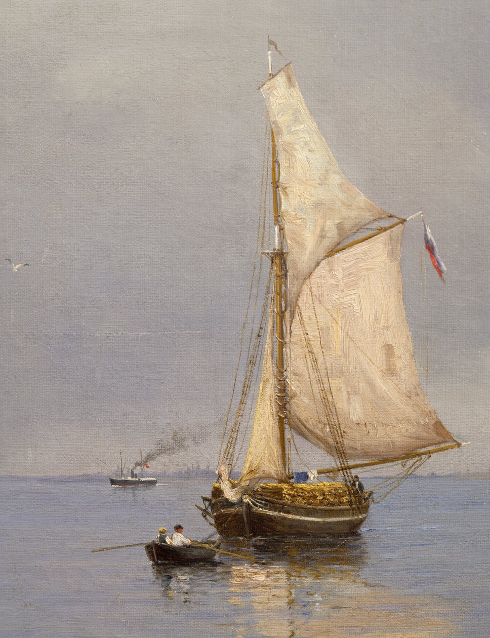 Sommardag utanför hamnen av Oscar Kleineh (1846-1919), Finland av Oscar Kleineh
