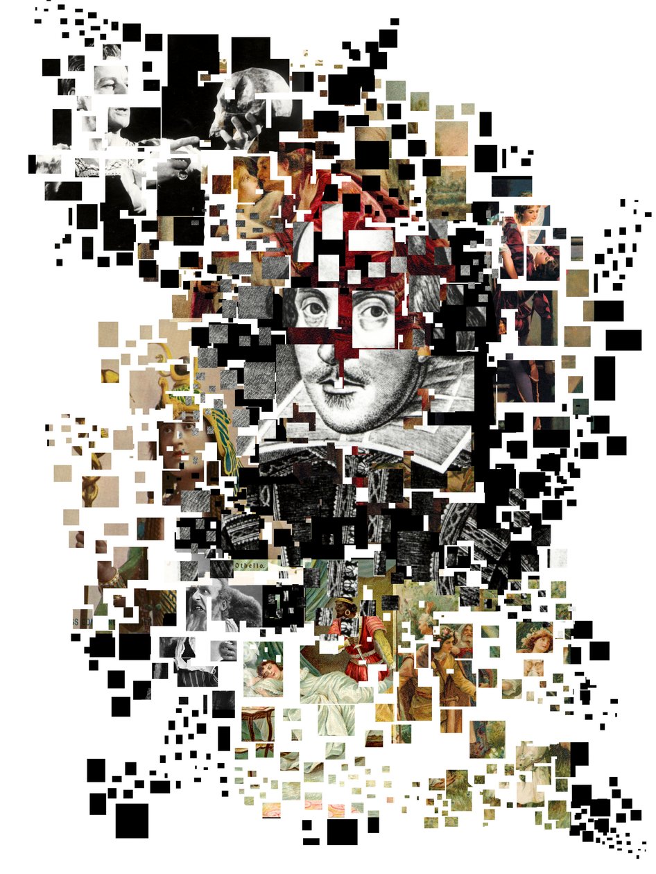 Collage av William Shakespeare (tryck av Oscar Vila Nieto