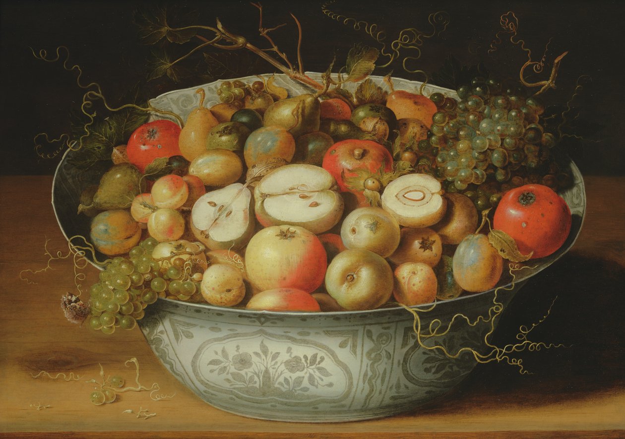Stilleben av frukt i en porslinsskål av Osias the Elder Beert