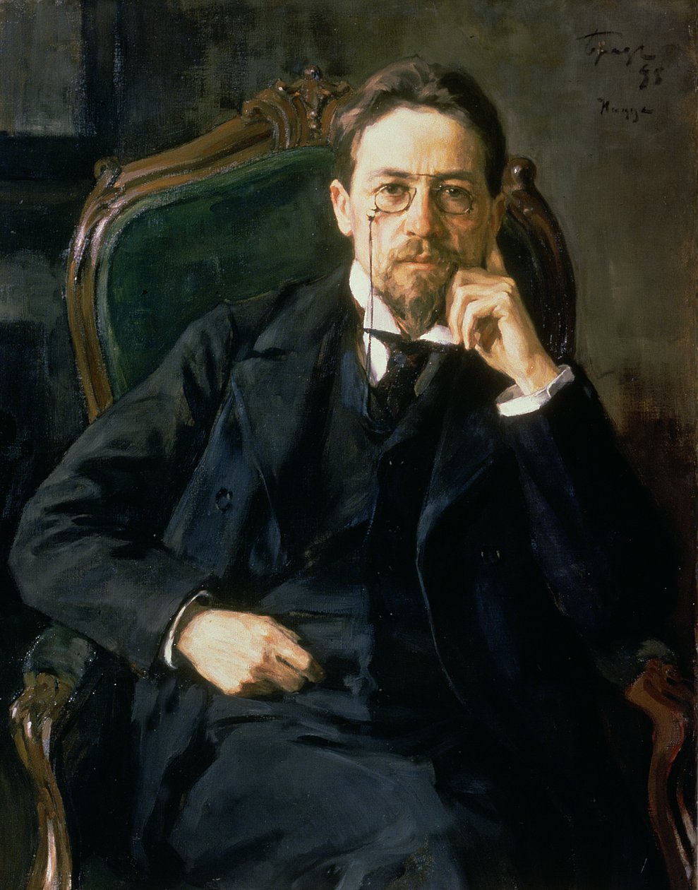 Porträtt av Anton Pavlovich Tjechov, 1898 av Osip Emmanuilovich Braz