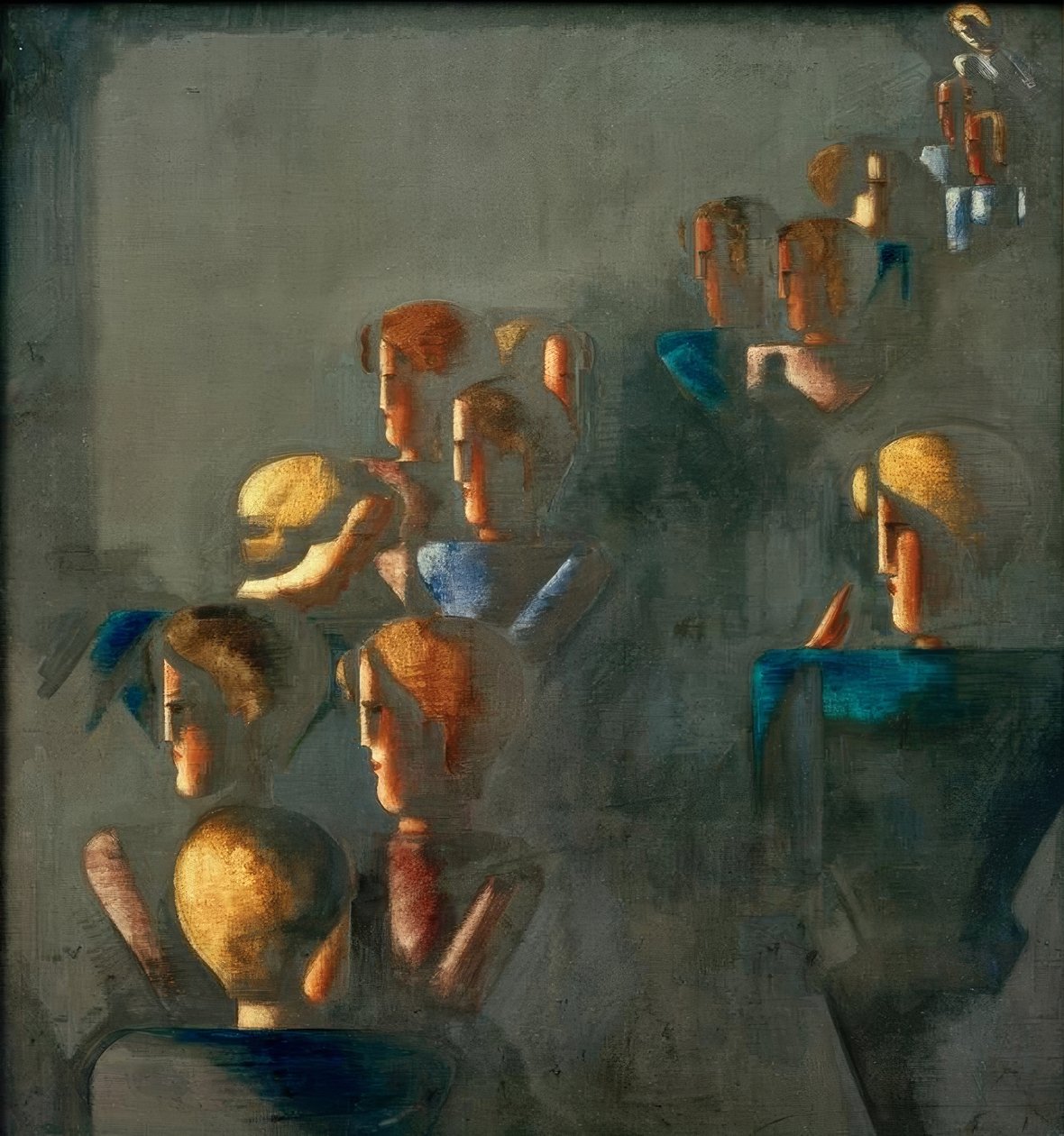 Blå bild av Oskar Schlemmer