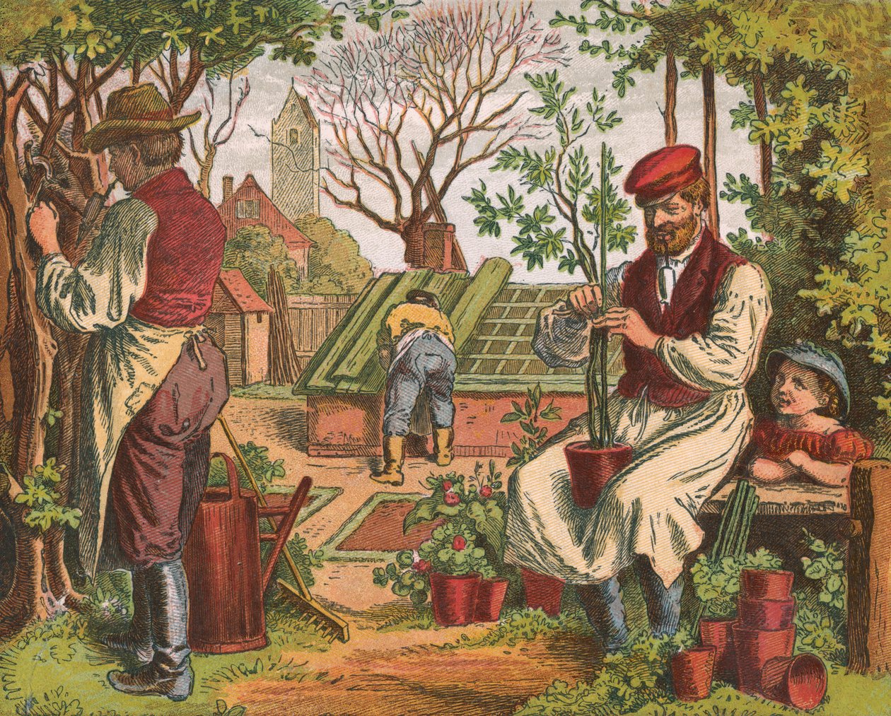 Trädgårdsskötsel, 1871 av Oskar Pletsch