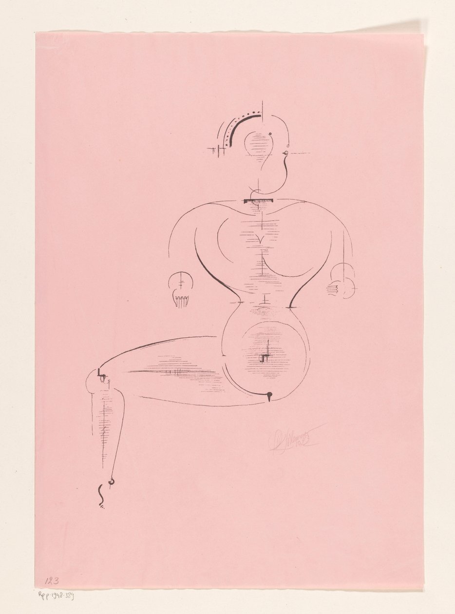 Sittande figur av Oskar Schlemmer (signed by artist)