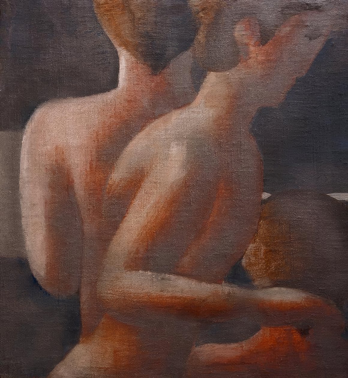 Tre nakenbilder, silverfris III av Oskar Schlemmer