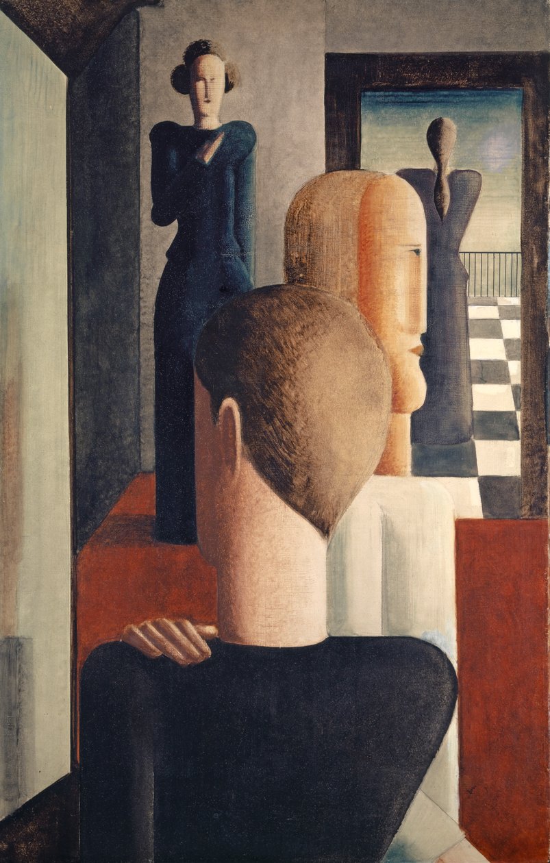 Interiör med fem figurer, romersk av Oskar Schlemmer