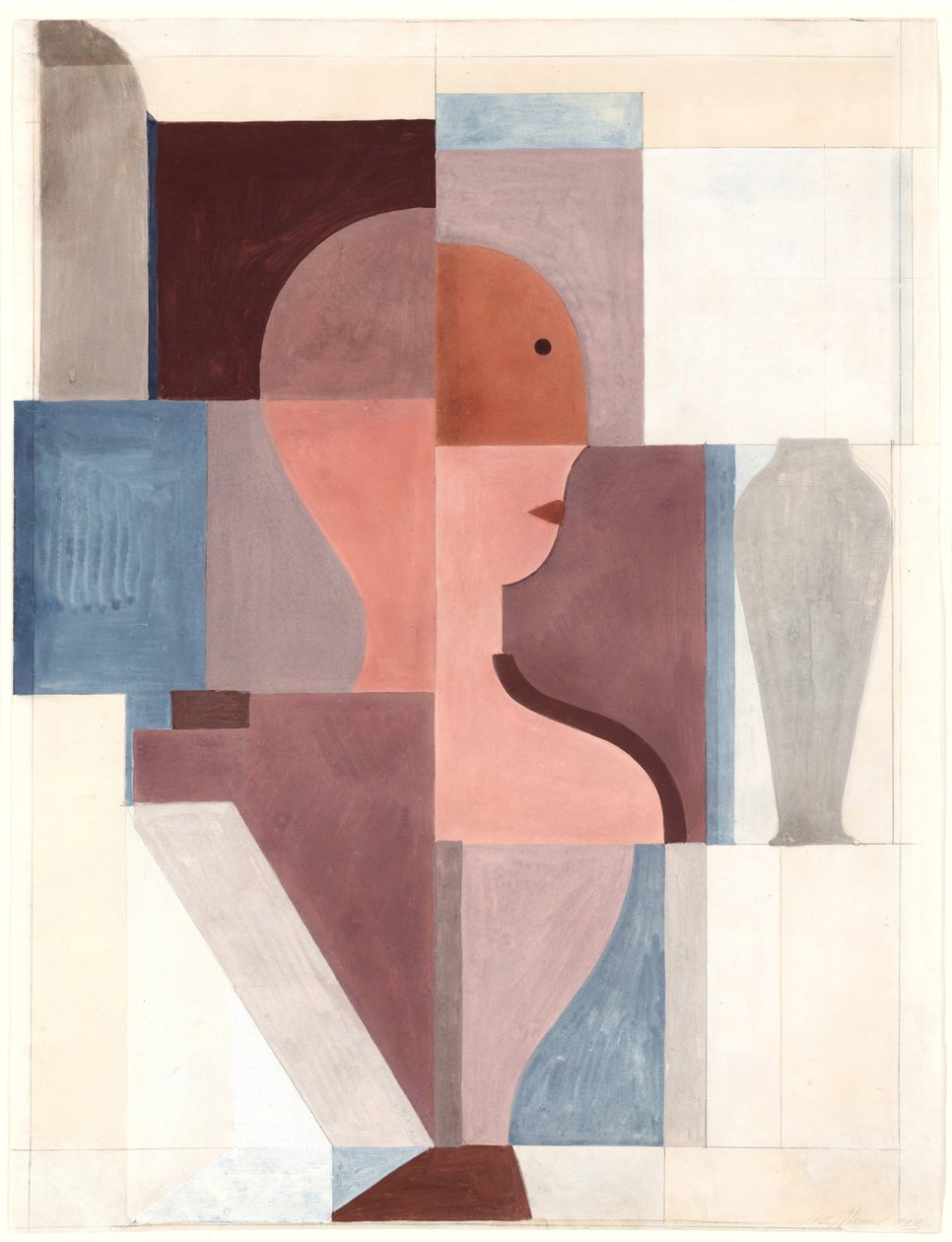 Delad halvfigur till höger, 1923. av Oskar Schlemmer