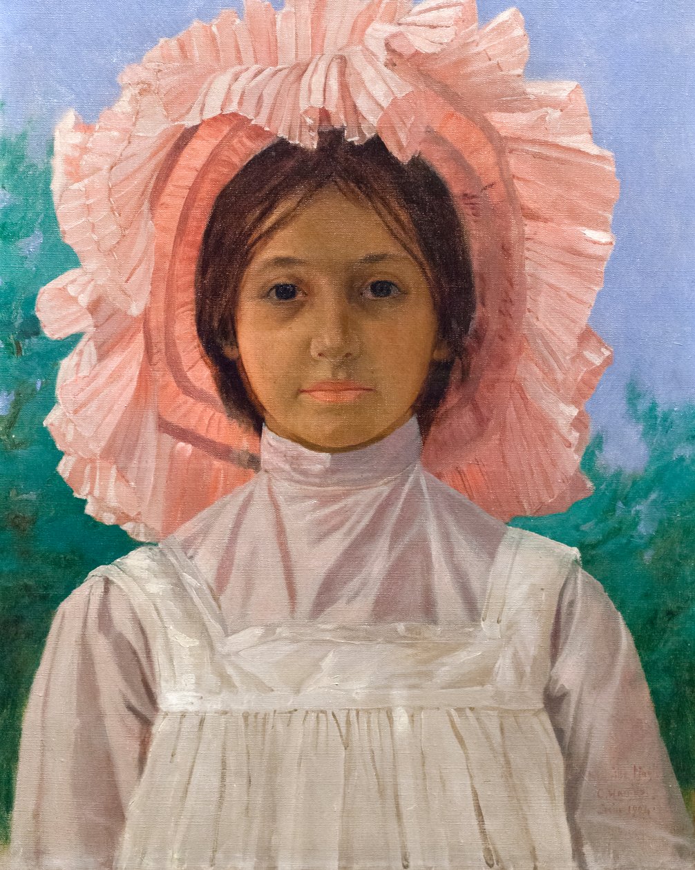 Flicka med rosa mössa av Osman Hamdi Bey