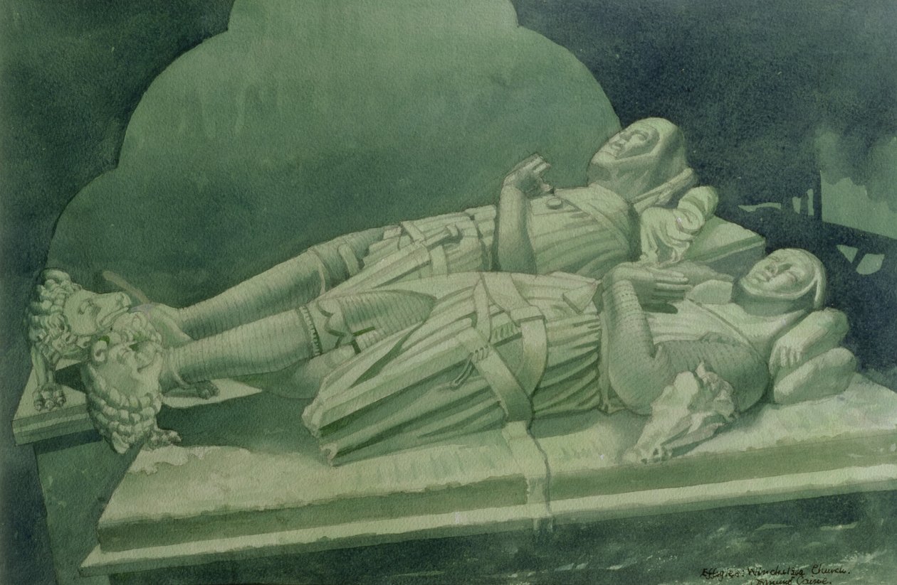 Effigies, Winchelsea Church (wc på papper) av Osmund Caine