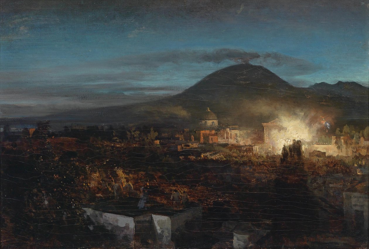 Feuerwerk in Torre dell Annunziata bei Neapel av Oswald Achenbach