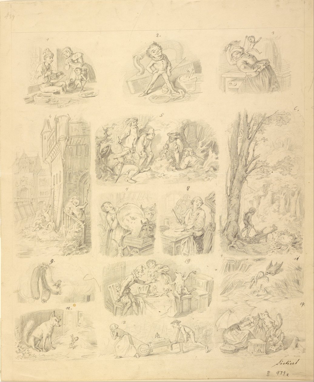 Fourteen Scenes Related to the Tale of Tom Thumb av Oswald Adalbert Sickert