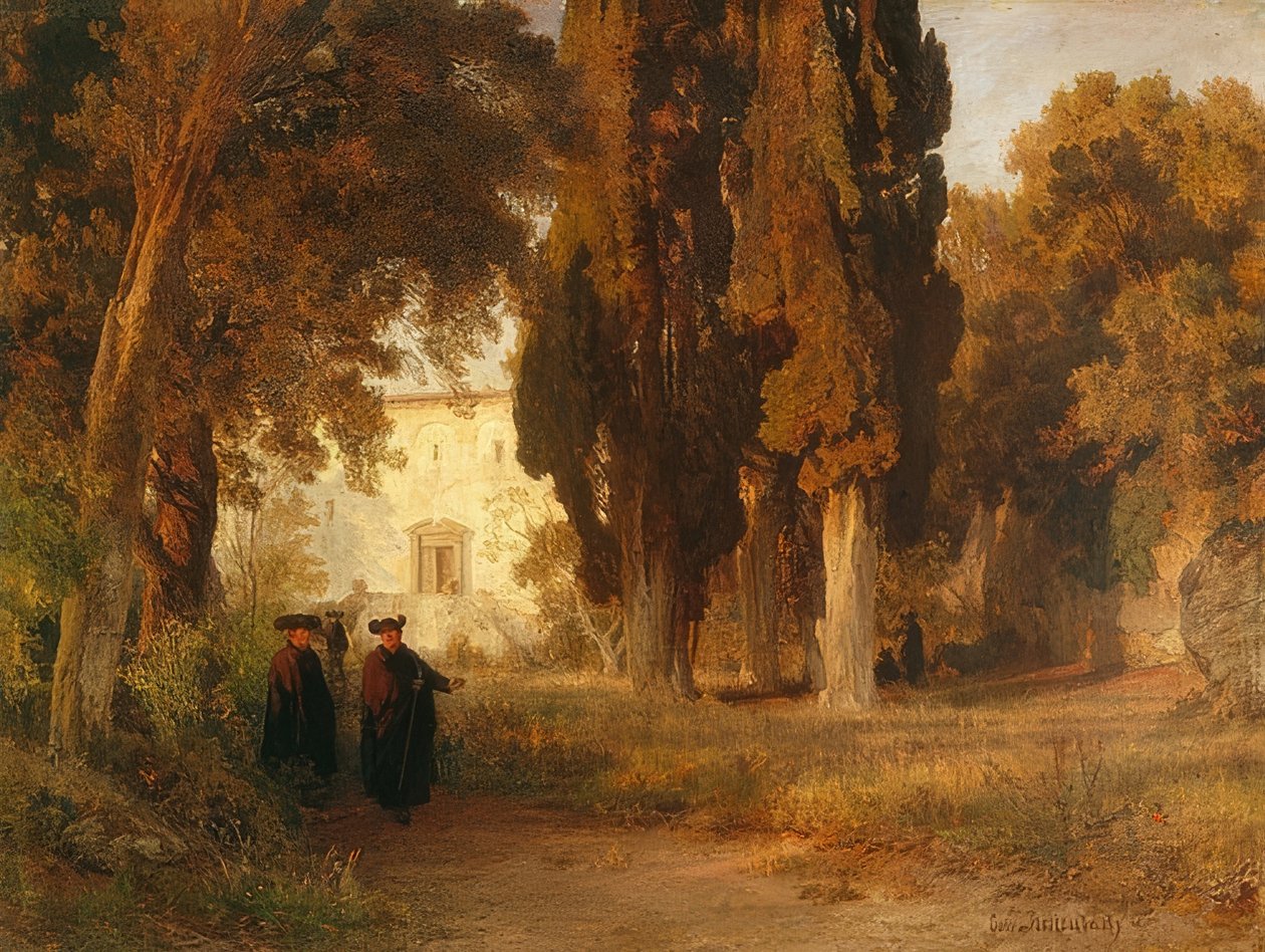 Klosterträdgården. Efter 1857 av Oswald Achenbach