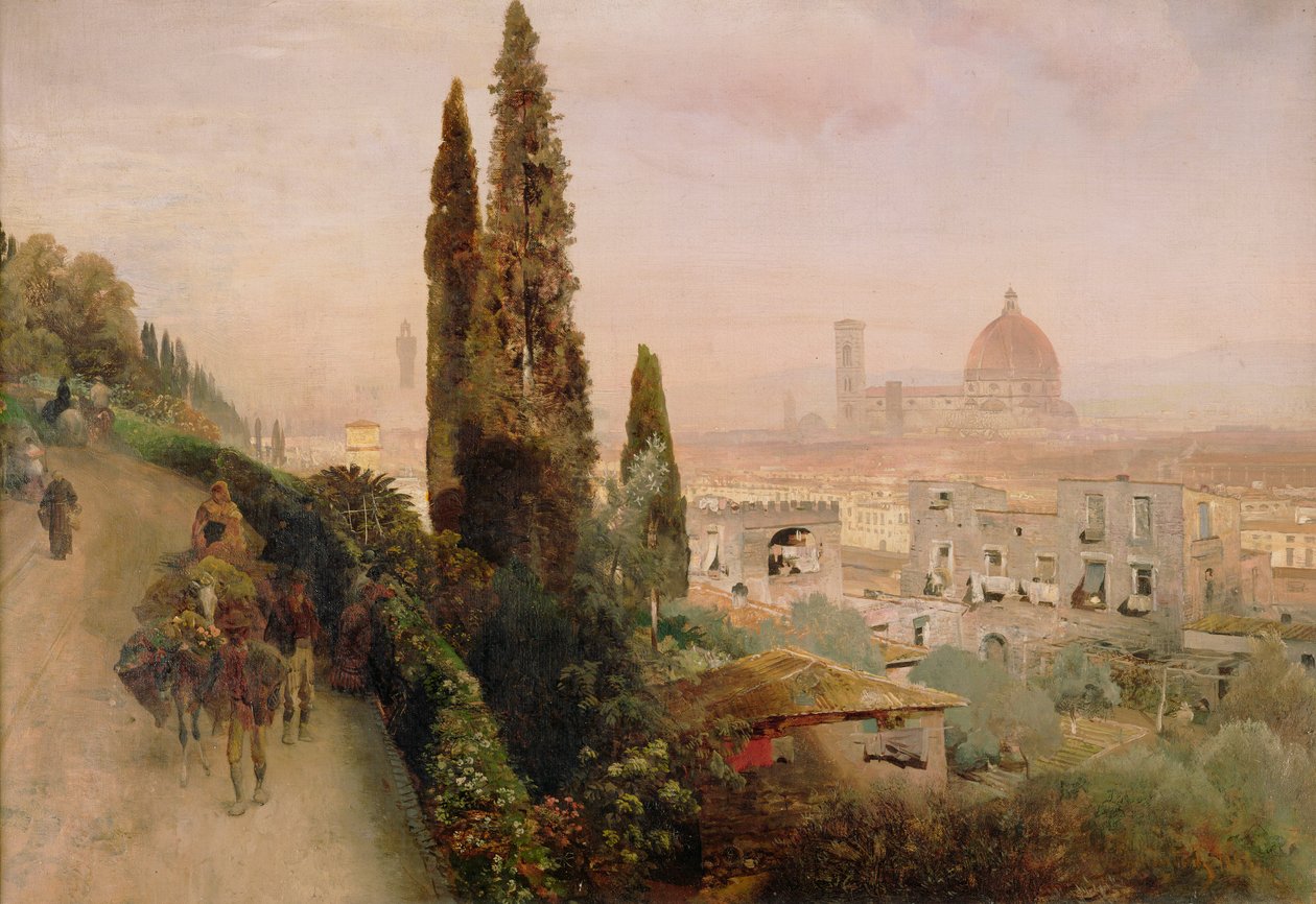 Florence (olja på duk) av Oswald Achenbach
