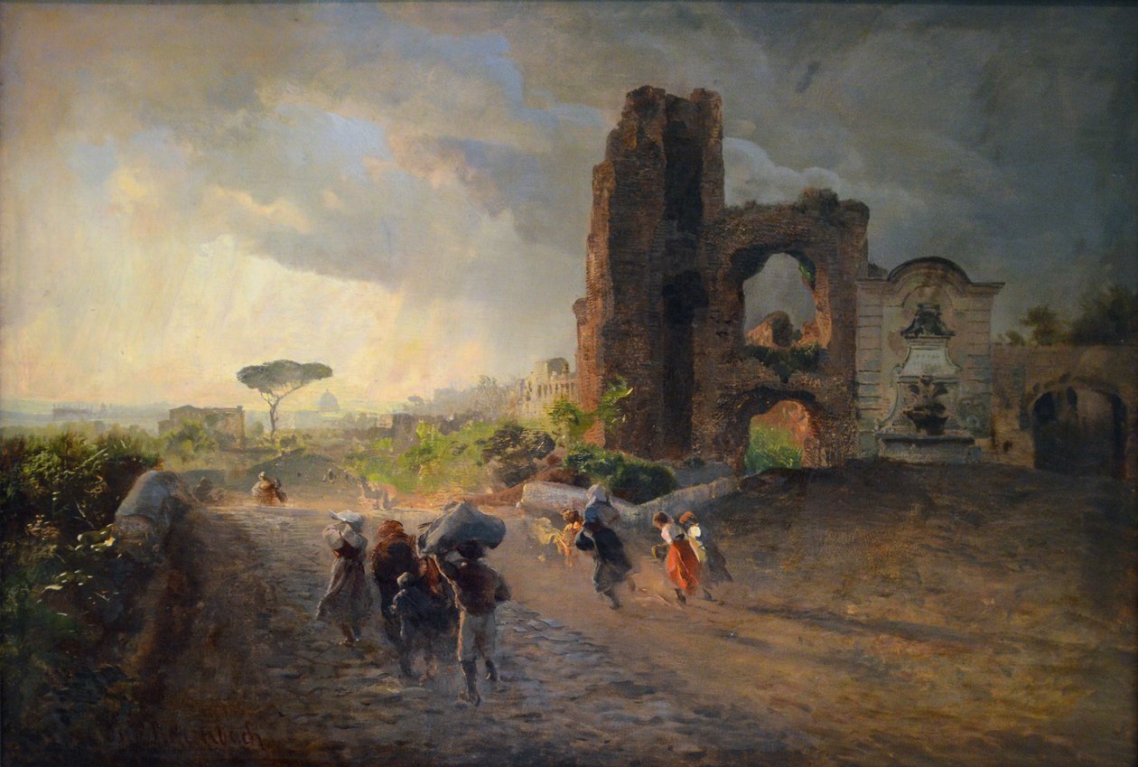 Franska: Paysage romain Roman Landscape av Oswald Achenbach