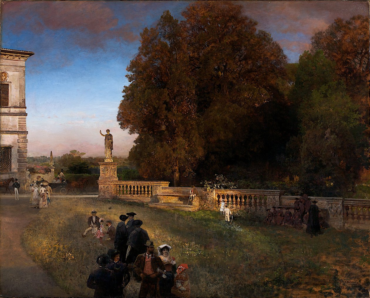 I parken vid Villa Borghese av Oswald Achenbach