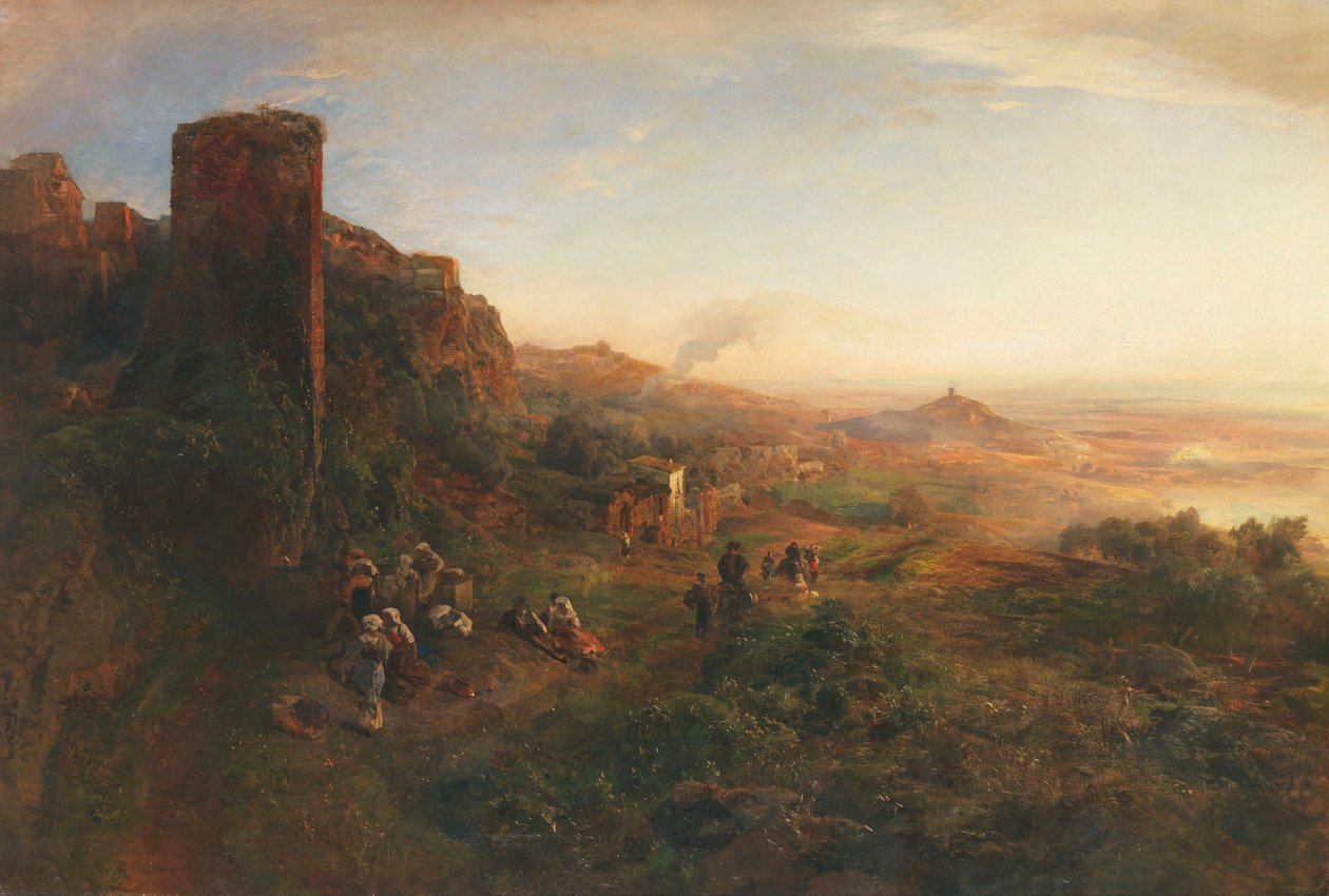 Oswald Achenbach Kvällsstämning i Alban Hills av Oswald Achenbach