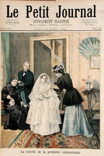 The First Communicant, illustration från Le Petit Journal, 16 april 1894 av Oswaldo Tofani