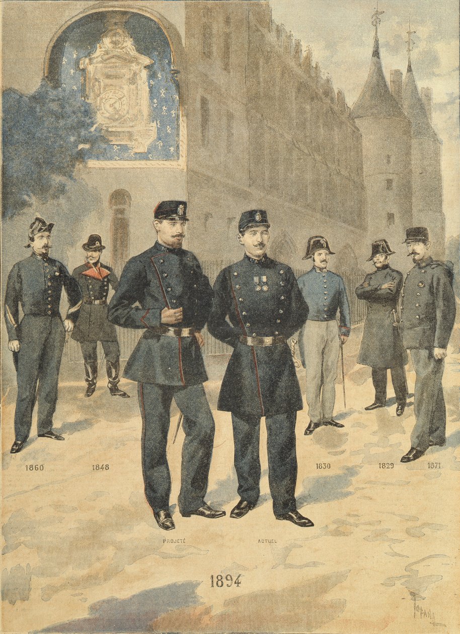 The New Uniform of the Guardians of the Peace, från Le Petit Journal 8 oktober 1894 av Oswaldo Tofani