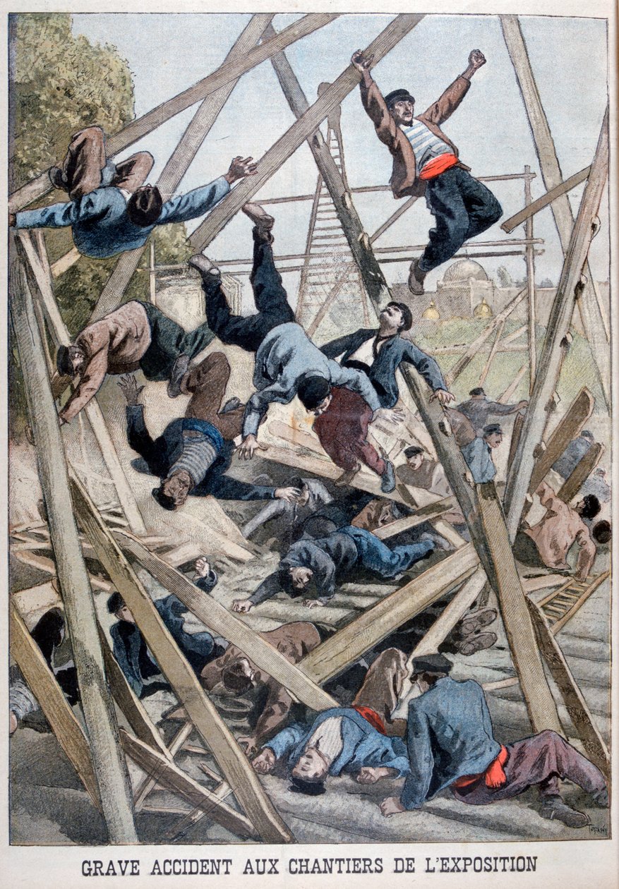 En allvarlig olycka på byggplatsen för Exposition Universelle, Paris, 1900, 1899 av Oswaldo Tofani