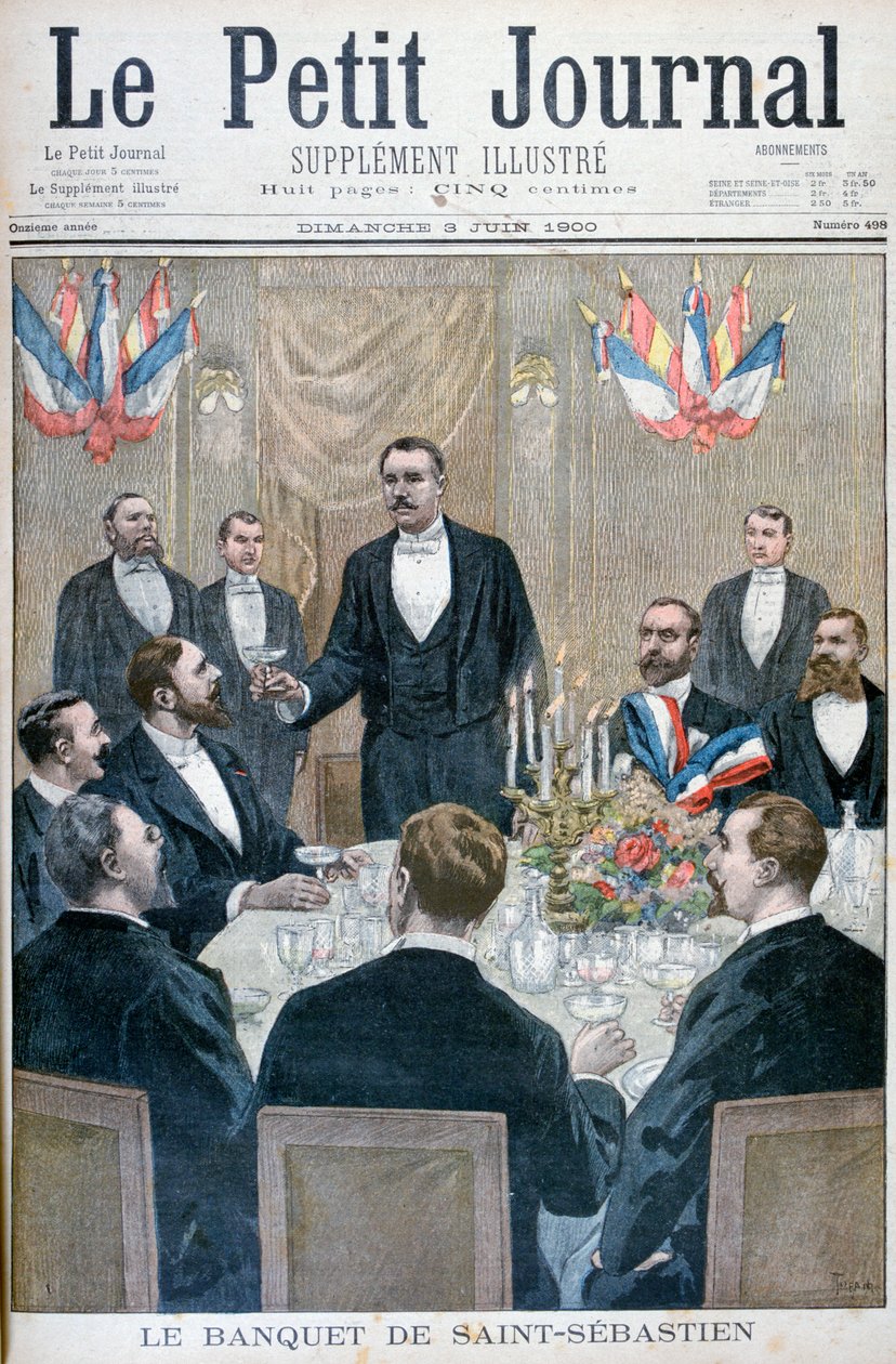 Bankett för franska nationalister och Paul Déroulède, Saint-Sebastien, Belgien, 1900 av Oswaldo Tofani