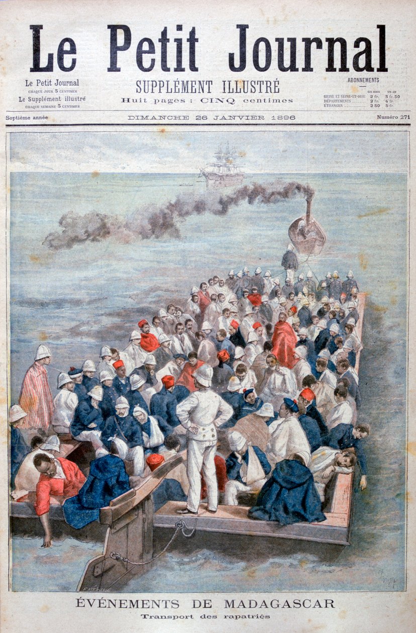 Händelser på Madagaskar: Repatrieringen av franska trupper, 1896 av Oswaldo Tofani