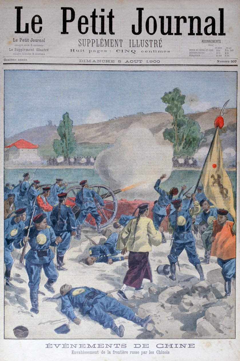Kinesernas invasion av den ryska gränsen, 1900 av Oswaldo Tofani