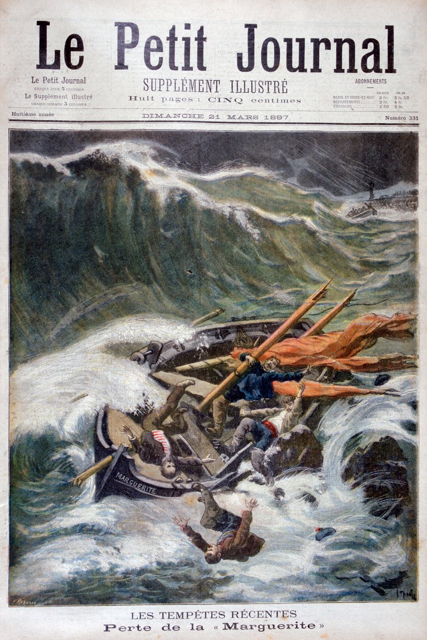 Förlust av fiskebåten Marguerite, 1897 av Oswaldo Tofani