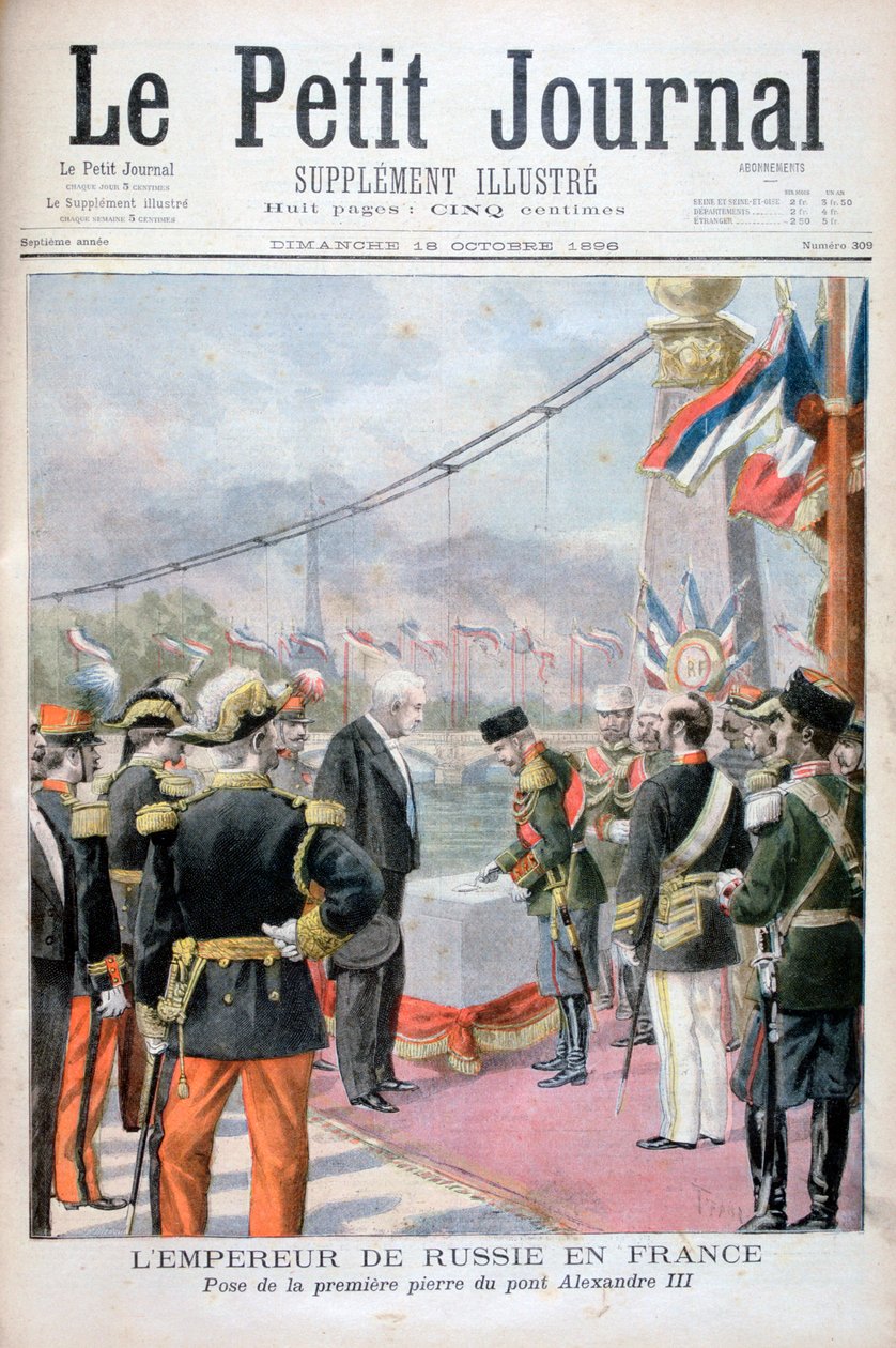 Nicholas II av Ryssland och Félix Faure, Frankrikes president, 1896 av Oswaldo Tofani