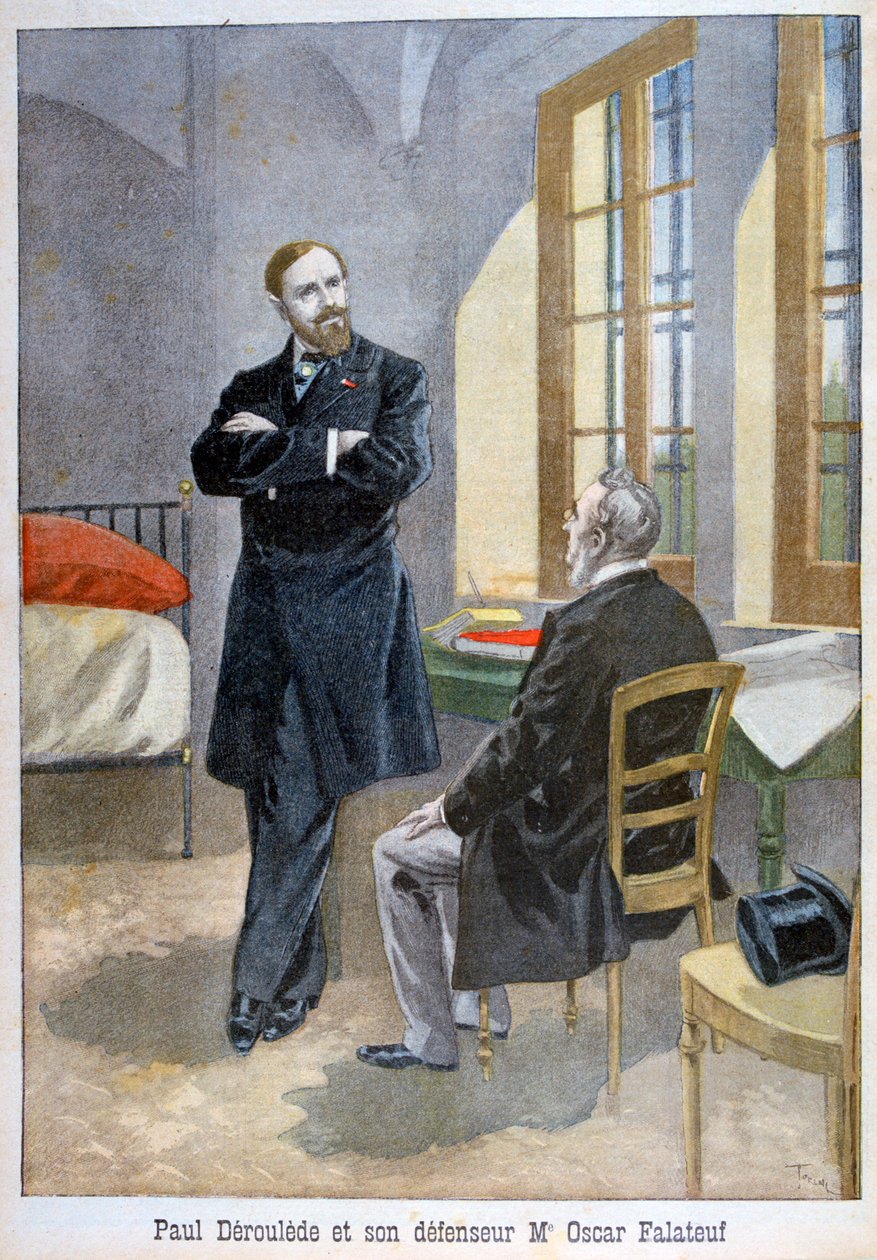 Paul Déroulède och hans försvarare Oscar Falateuf, 1899. av Oswaldo Tofani