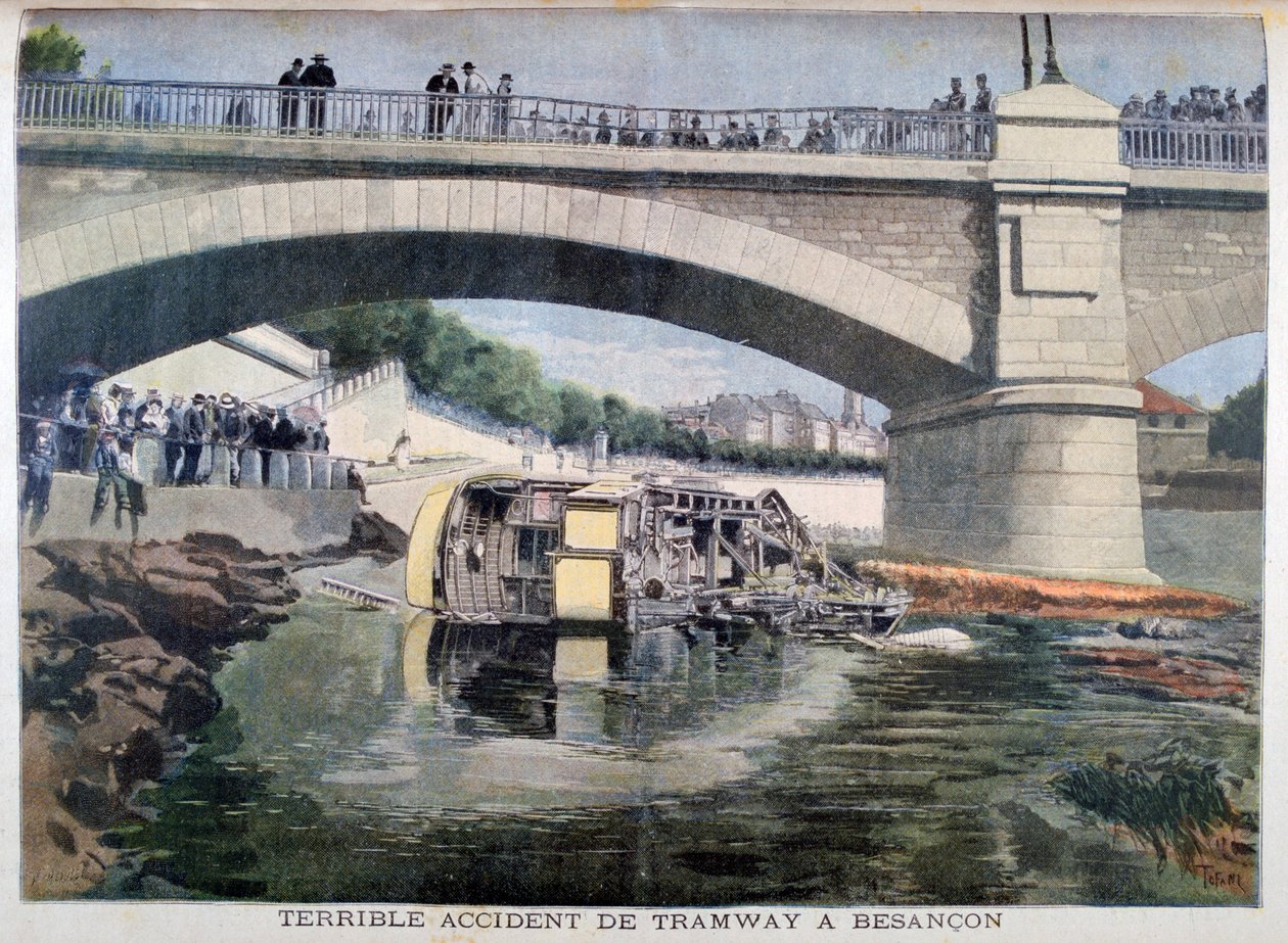 Hemsk spårvägsolycka, Besancon, Frankrike, 1899 av Oswaldo Tofani
