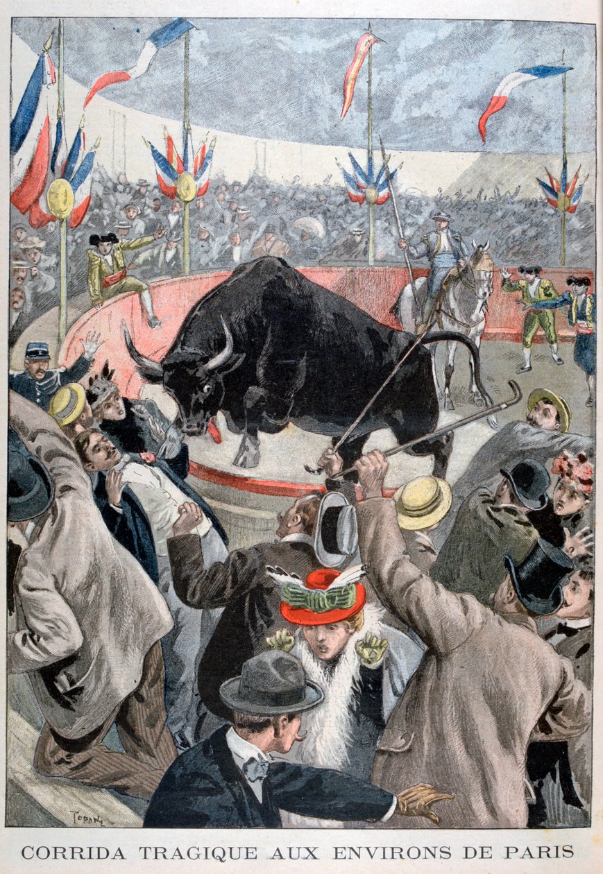 Tragisk tjurfäktningsolycka runt Paris, 1899 av Oswaldo Tofani