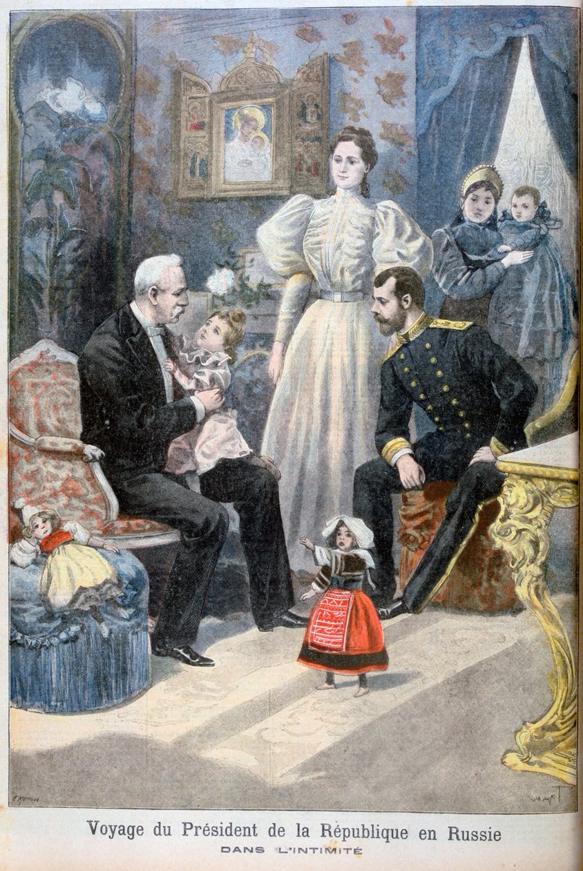 Tsar Nicholas II av Ryssland och Felix Faure, Frankrikes president, 1897 av Oswaldo Tofani