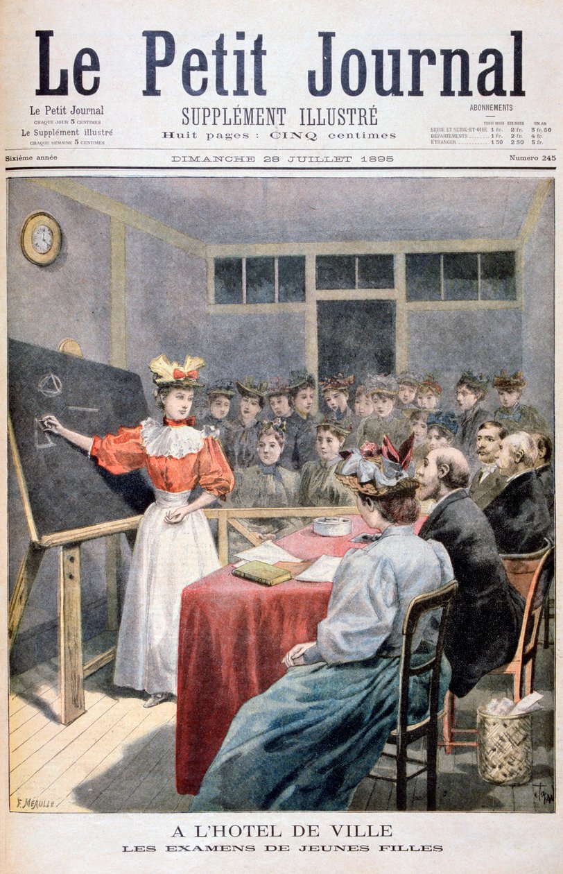 Unga flickor tar examen i ett rådhus, Frankrike, 1895 av Oswaldo Tofani