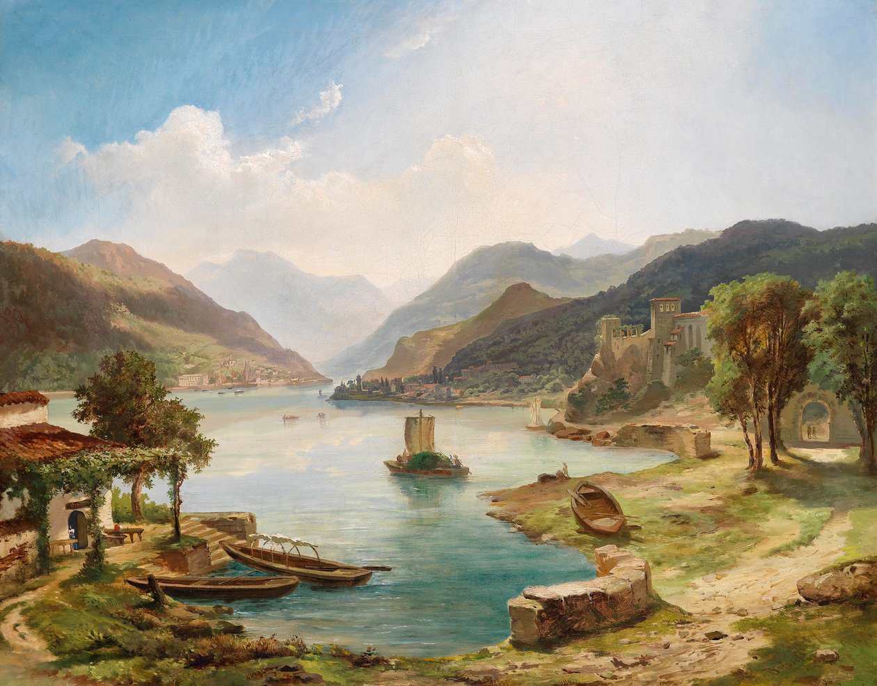 Norditalienskt havslandskap av Othmar Brioschi