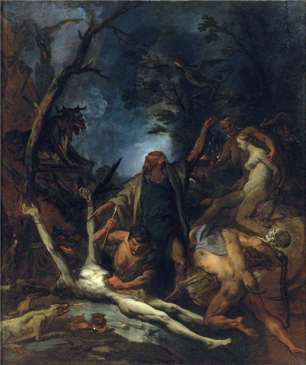 Häxor vid en svart mässa - Målning av Ottaviano Dandini (ca 1706-1740), - Olja på duk, 97x81,5 - Privat samling av Ottaviano Dandini