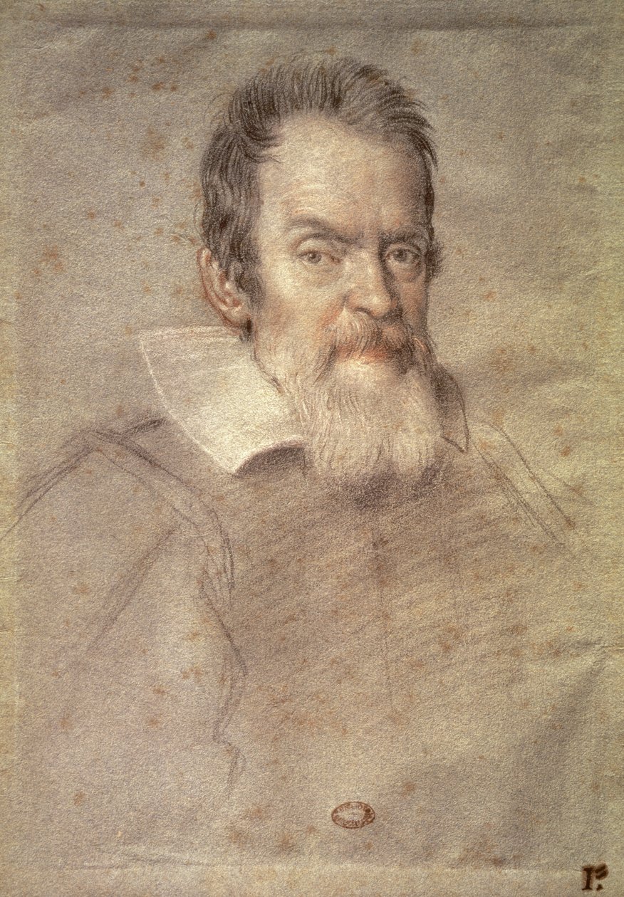 Porträtt av Galileo Galilei (1564-1642) astronom och fysiker (teckning) av Ottavio Mario Leoni