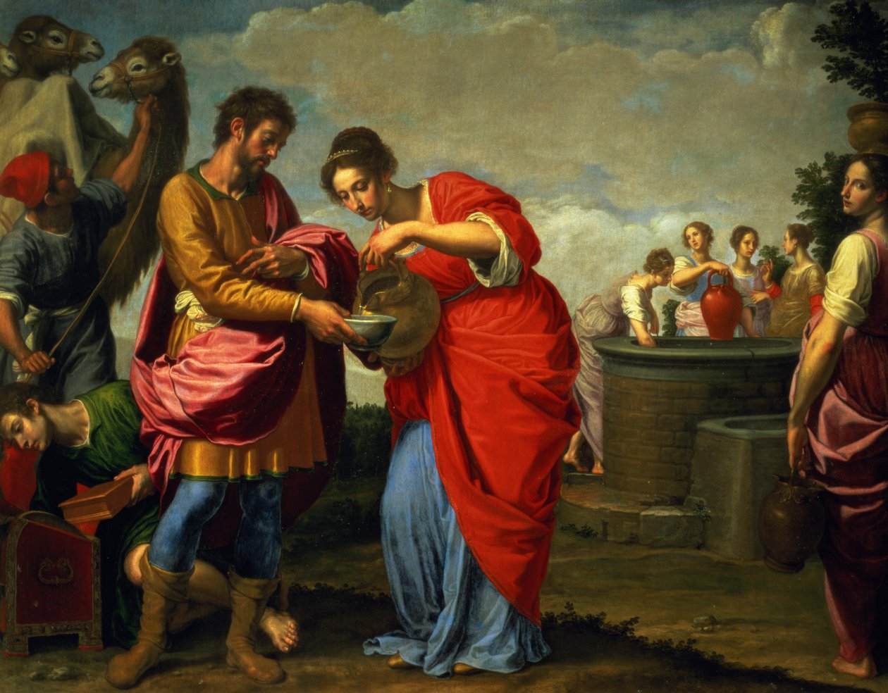 Rebecca och Eliezer vid brunnen, ca 1626-27 av Ottavio Vannini