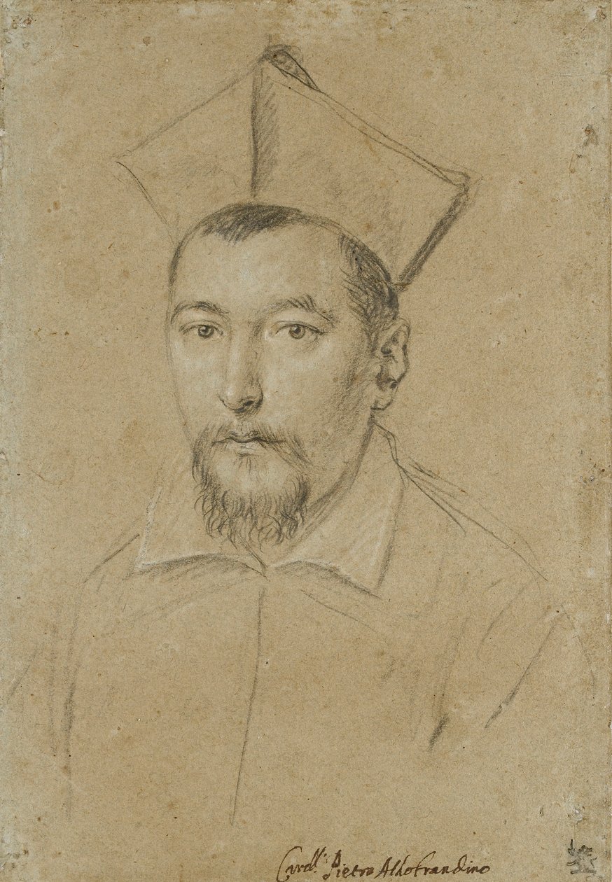 Porträtt av kardinal Pietro Aldobrandini, tidigt 1600-tal av Ottavio Mario Leoni