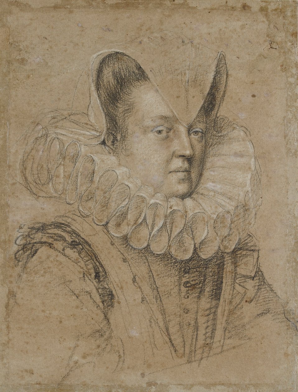 Porträtt av Margherita, hertiginna av Ferrara, tidigt 1600-tal av Ottavio Mario Leoni