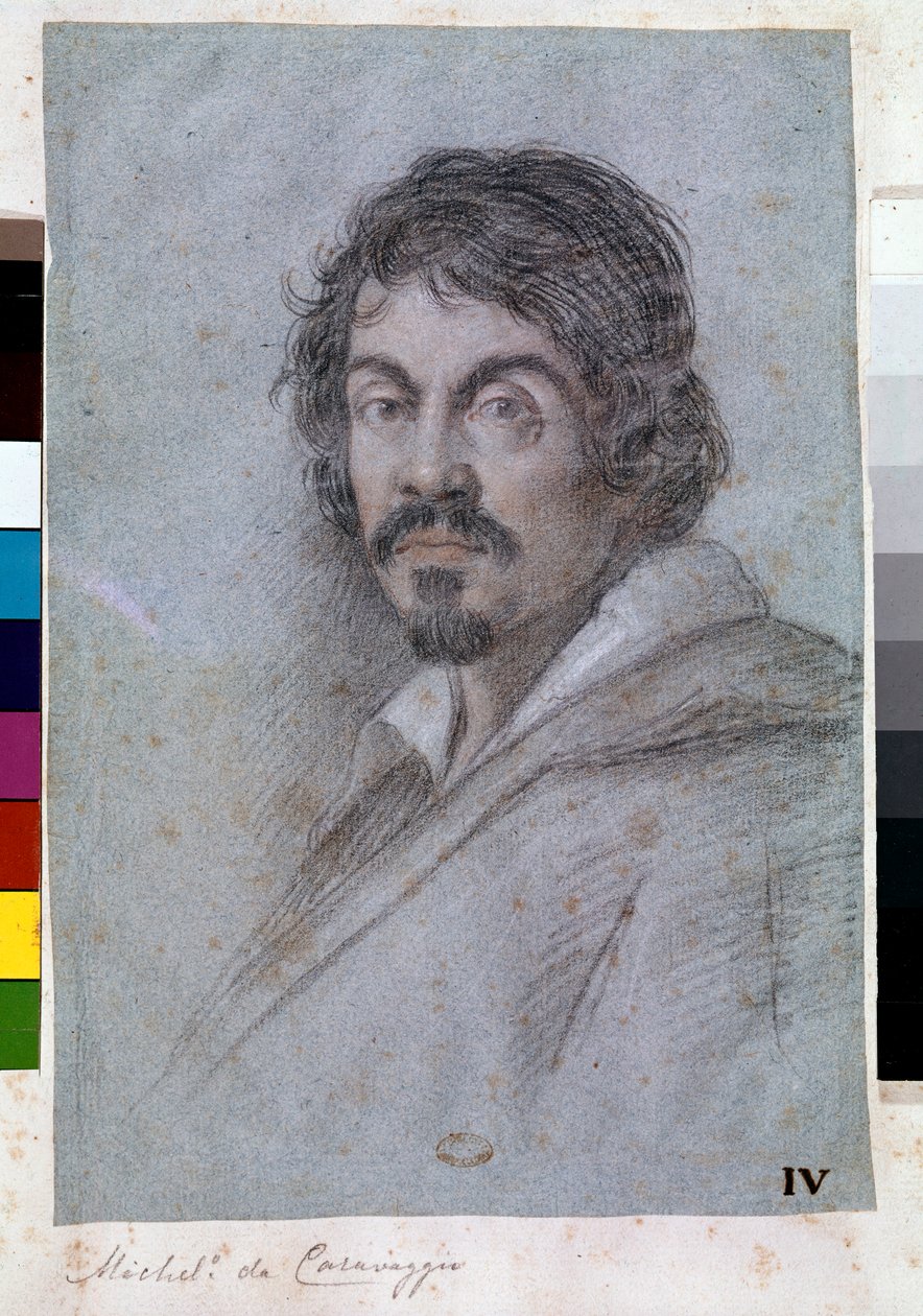 Porträtt av Michelangelo Merisi da Caravaggio (pastell på bristolskiva, cirka 1621) av Ottavio Mario Leoni