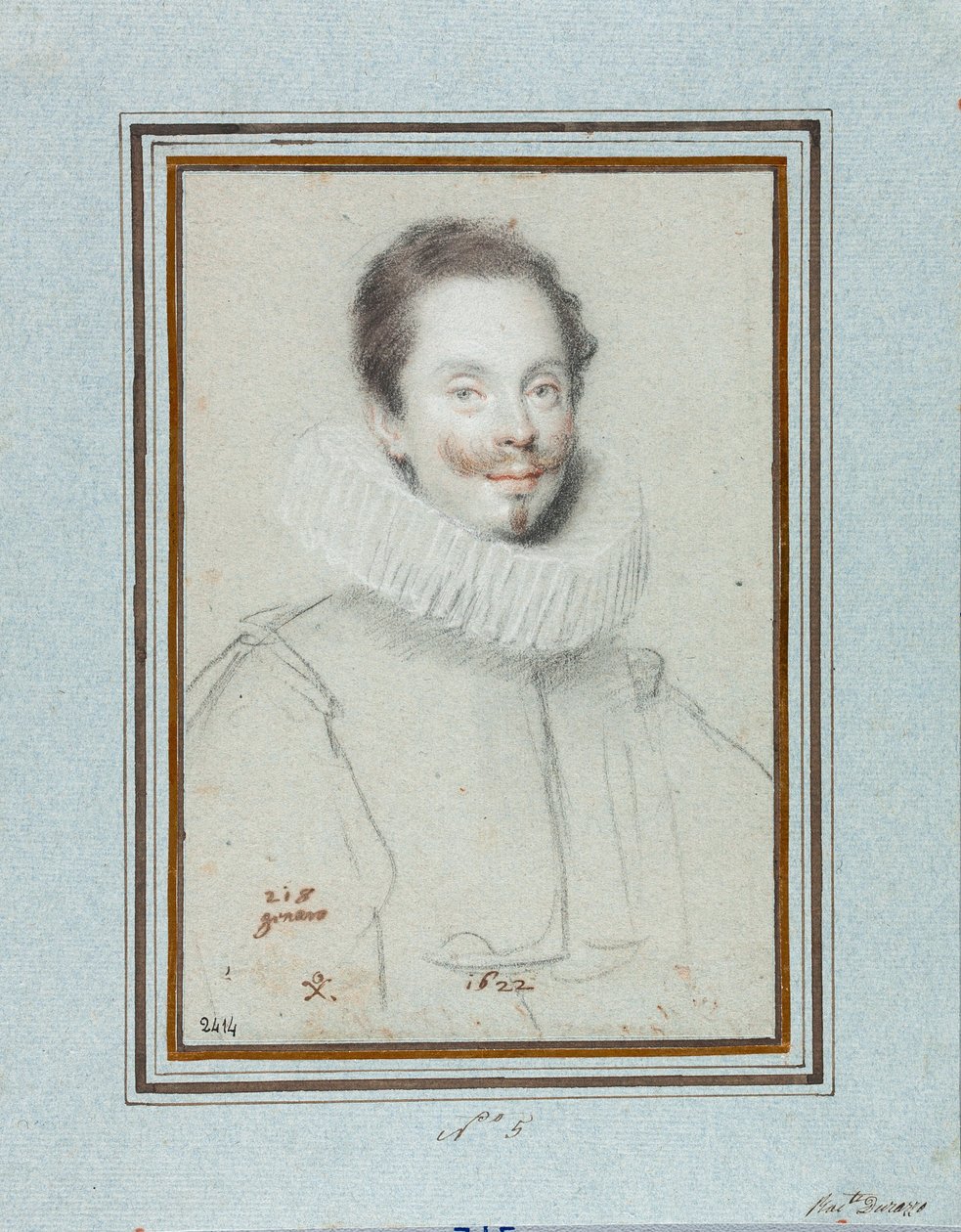 Porträtt av markisen Paris Pinelli (1600-talet) Teckning av Ottavio Leoni (1578-1630) 1600-talets Genes, Musei di Strada Nuova, Fondo Disegni, inv 2414 av Ottavio Mario Leoni