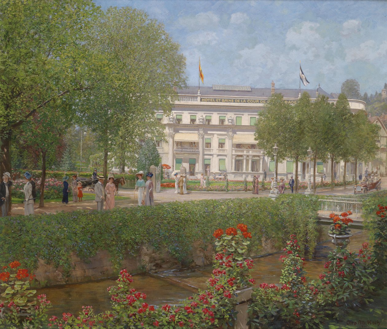 Blick auf das Kurhotel in Baden-Baden av Otto Albert Koch